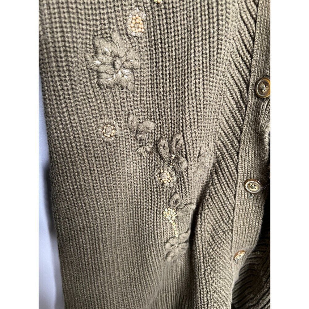 Soft Surroundings Enchanted Forest Floral Embroidered Cardigan Sweater Large - Picture 8 of 9